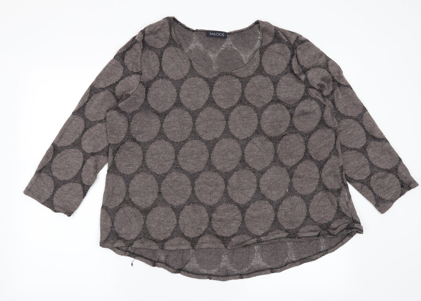 Saloos Womens Brown Geometric  Pullover Jumper Size 22