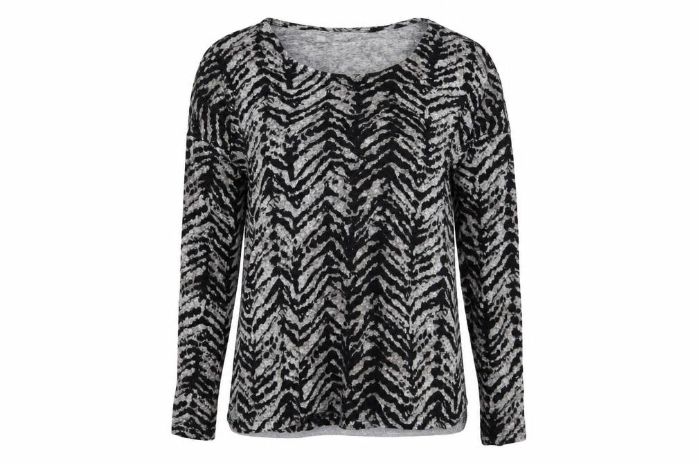 Peacocks Womens Grey Animal Print  Pullover Jumper Size 10