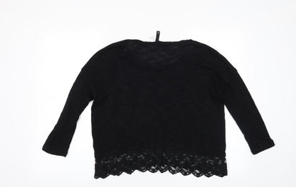 Back view of H&M women’s black floral jumper, size S