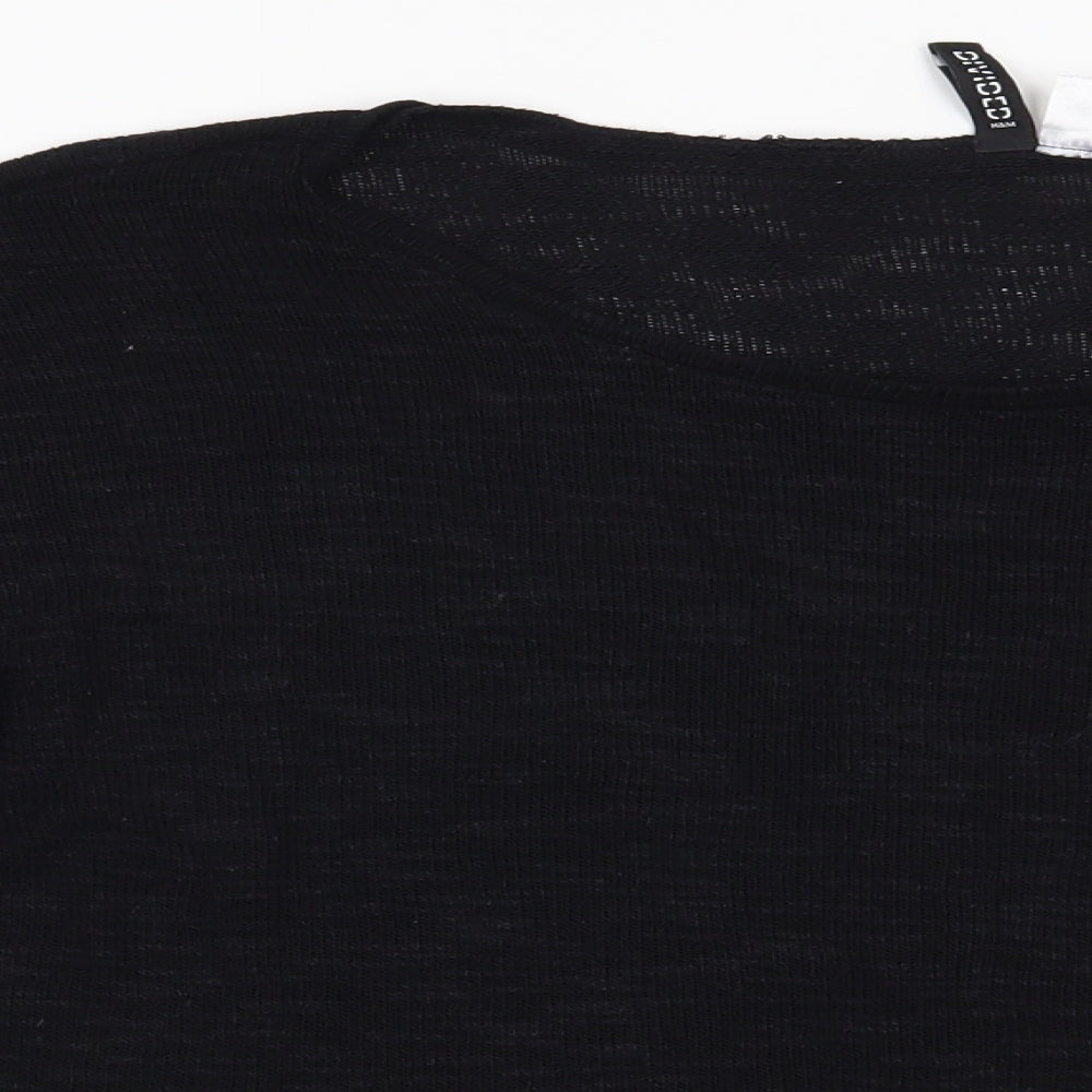 H&M Womens Black Floral  Pullover Jumper Size S