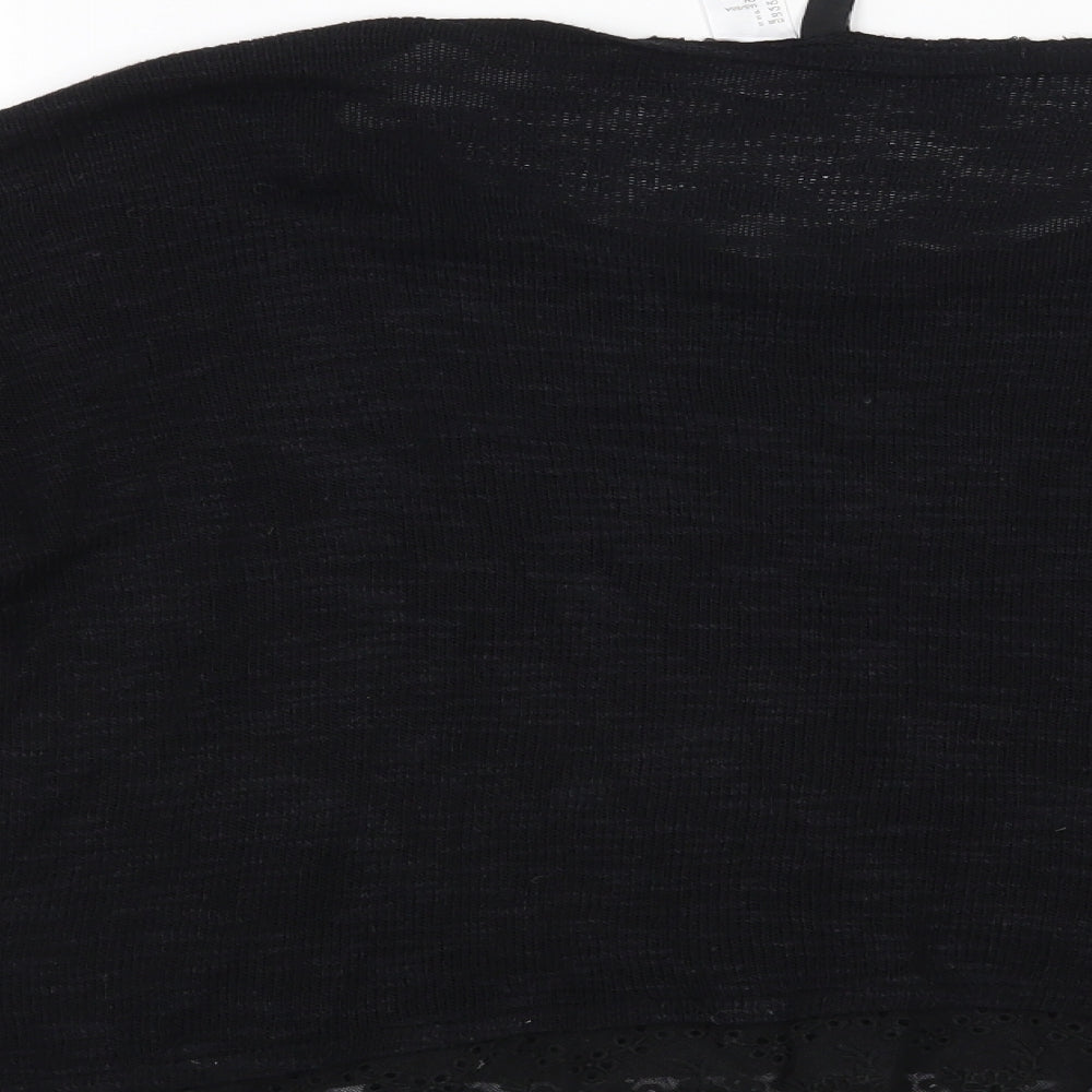 H&M Womens Black Floral  Pullover Jumper Size S