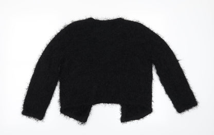 Back view of H&M women’s black cardigan jumper, size S
