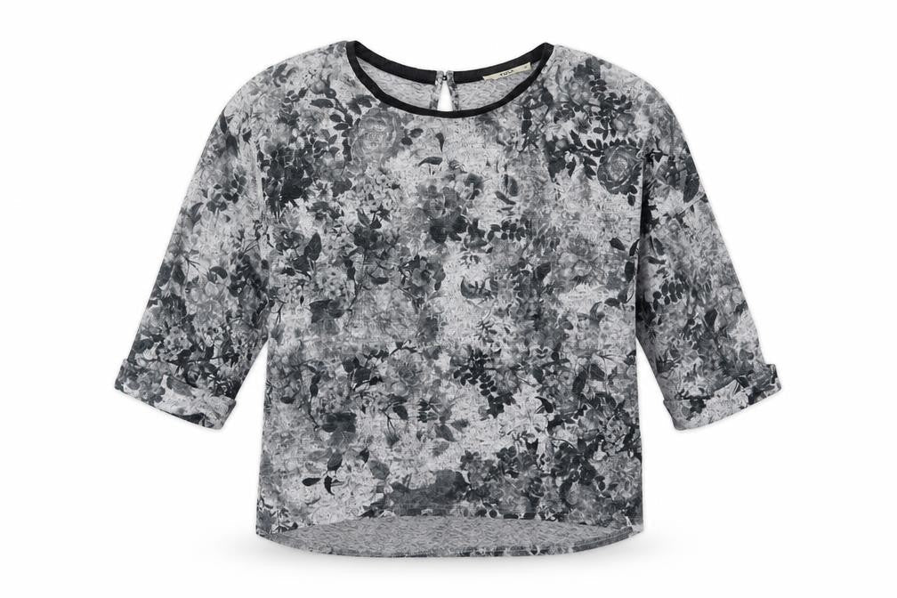 Oasis Womens Grey Floral  Pullover Sweatshirt Size XS