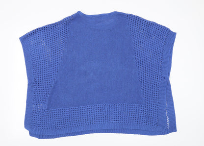 Back view of Nightingales women’s blue jumper, size UK 16