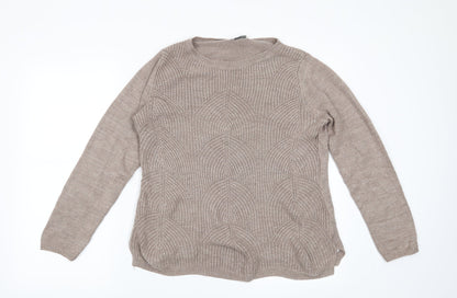 Front view of BHS women’s brown jumper, size UK 14