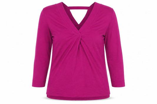 Front view of Cupio women’s purple basic t-shirt, size L