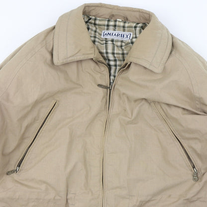 Close-up detail of Antarex men’s beige jacket, size L