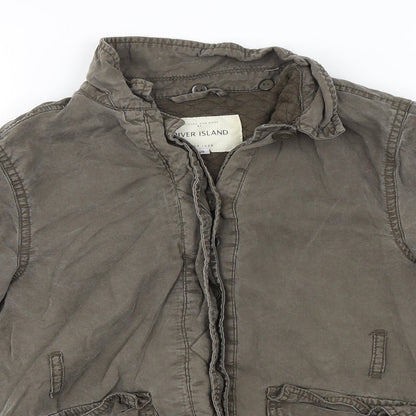 Close-up detail of River Island girls’ grey jacket coat, size 10-11, years