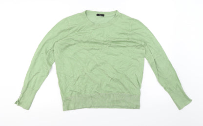 Additional front view of M&Co women’s green jumper, size UK 14