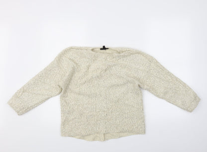 Additional front view of Topshop women’s ivory jumper, size UK 8