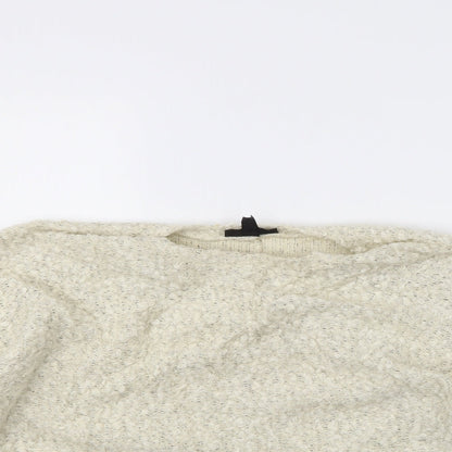 Close-up detail of Topshop women’s ivory jumper, size UK 8
