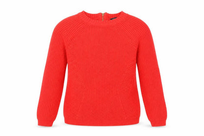 Front view of Dorothy Perkins women’s red jumper, size UK 8