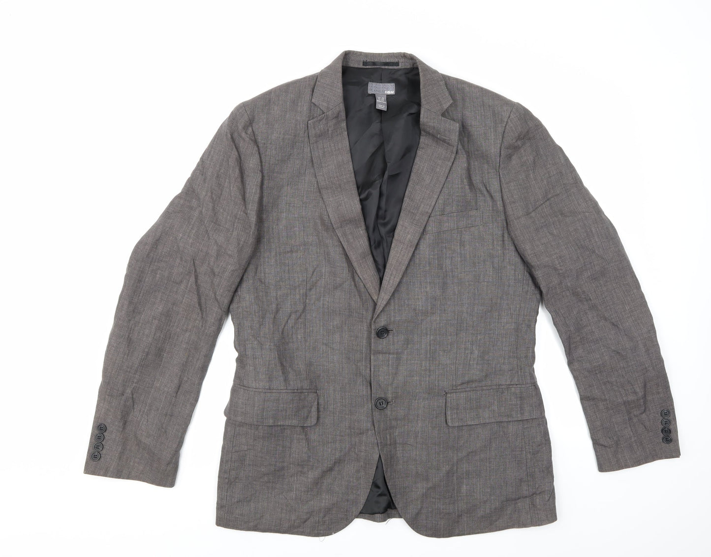 H&M Mens Grey   Jacket Suit Jacket Size 42