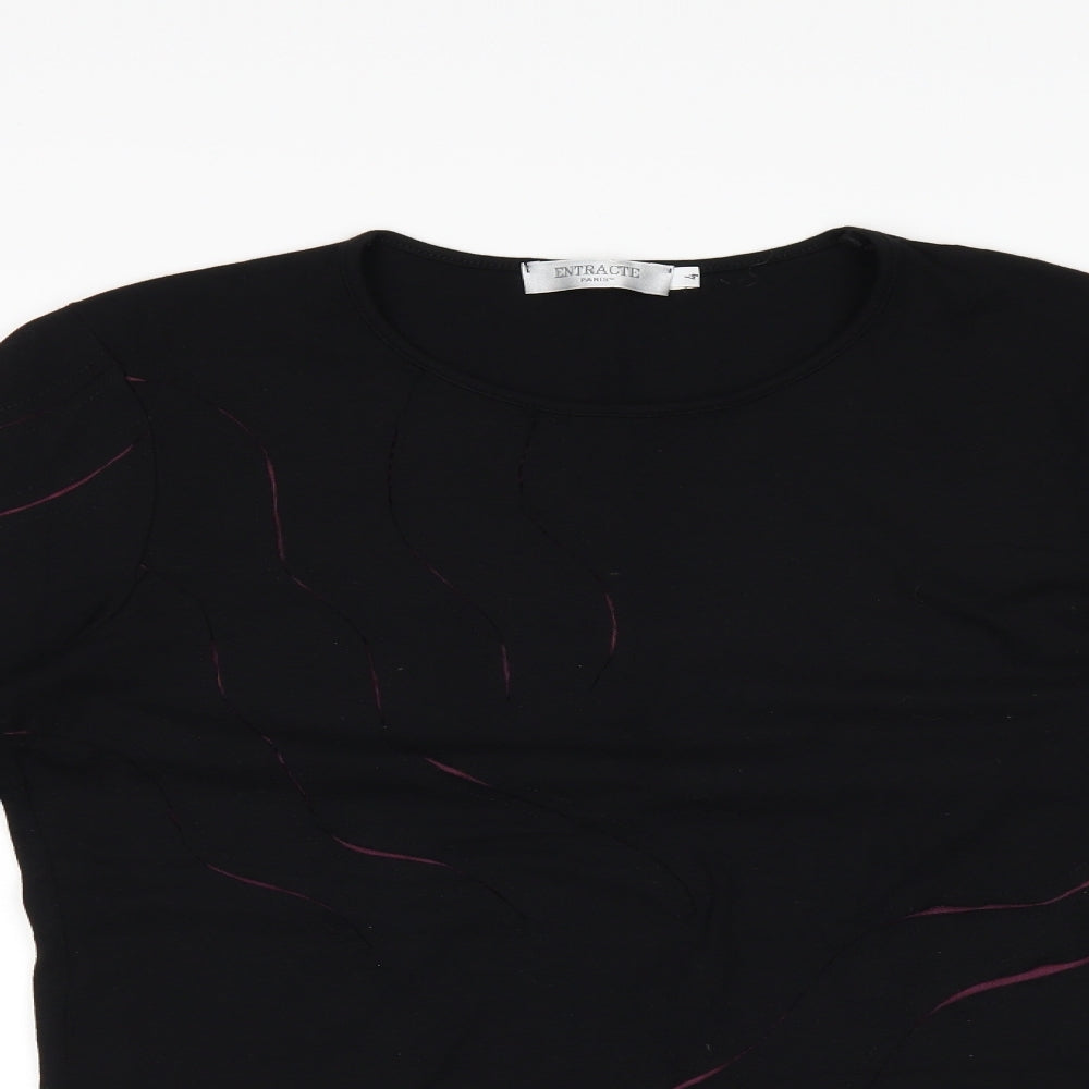 Entracte Womens Black   Basic Blouse Size 4
