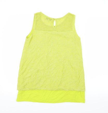 Back view of Next women’s yellow basic tank, size UK 8