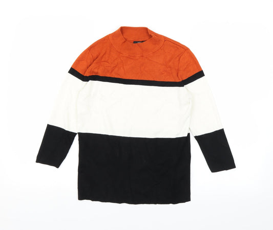 Papaya Womens White Striped  Pullover Jumper Size 8
