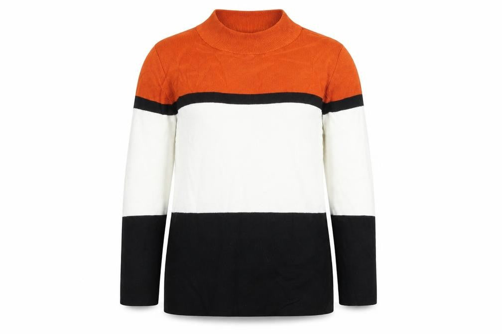 Papaya Womens White Striped  Pullover Jumper Size 8