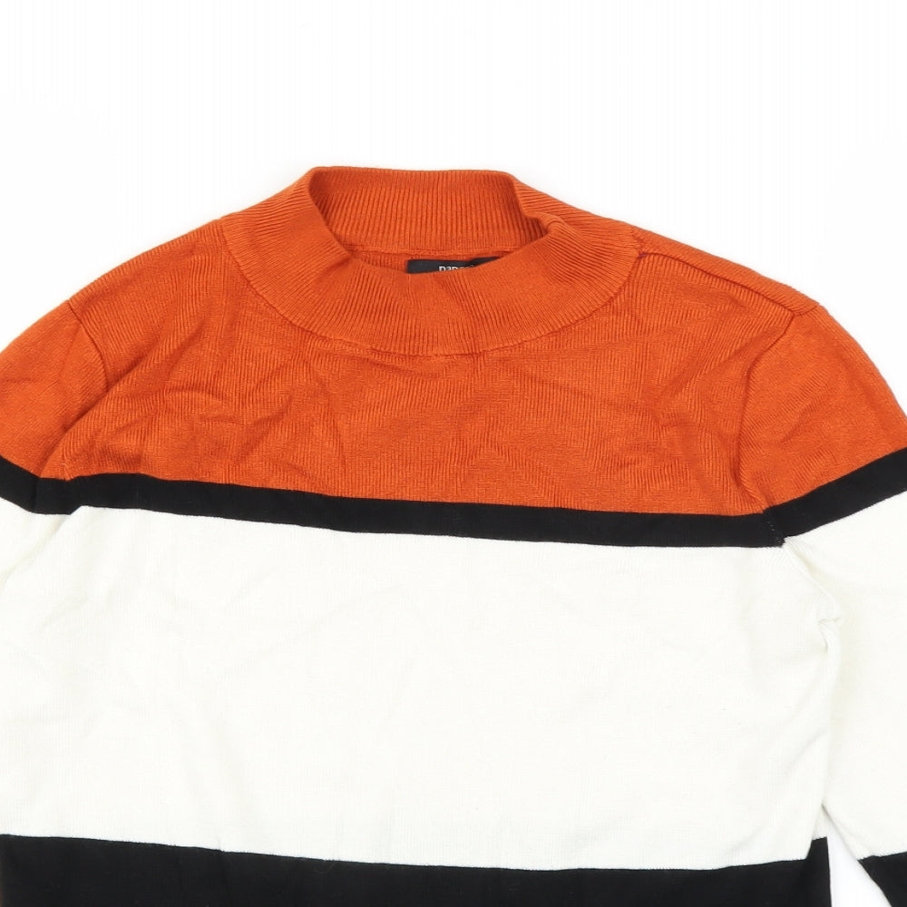 Papaya Womens White Striped  Pullover Jumper Size 8
