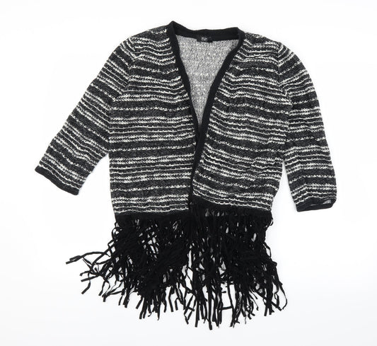 F&F Womens Black Striped  Cardigan Jumper Size 12