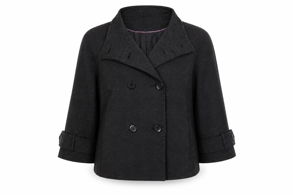 F&F Womens Black Plaid  Jacket  Size 14