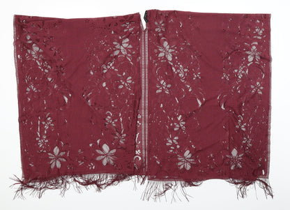 Additional front view of Atmosphere women’s red lace kimono blouse, size M