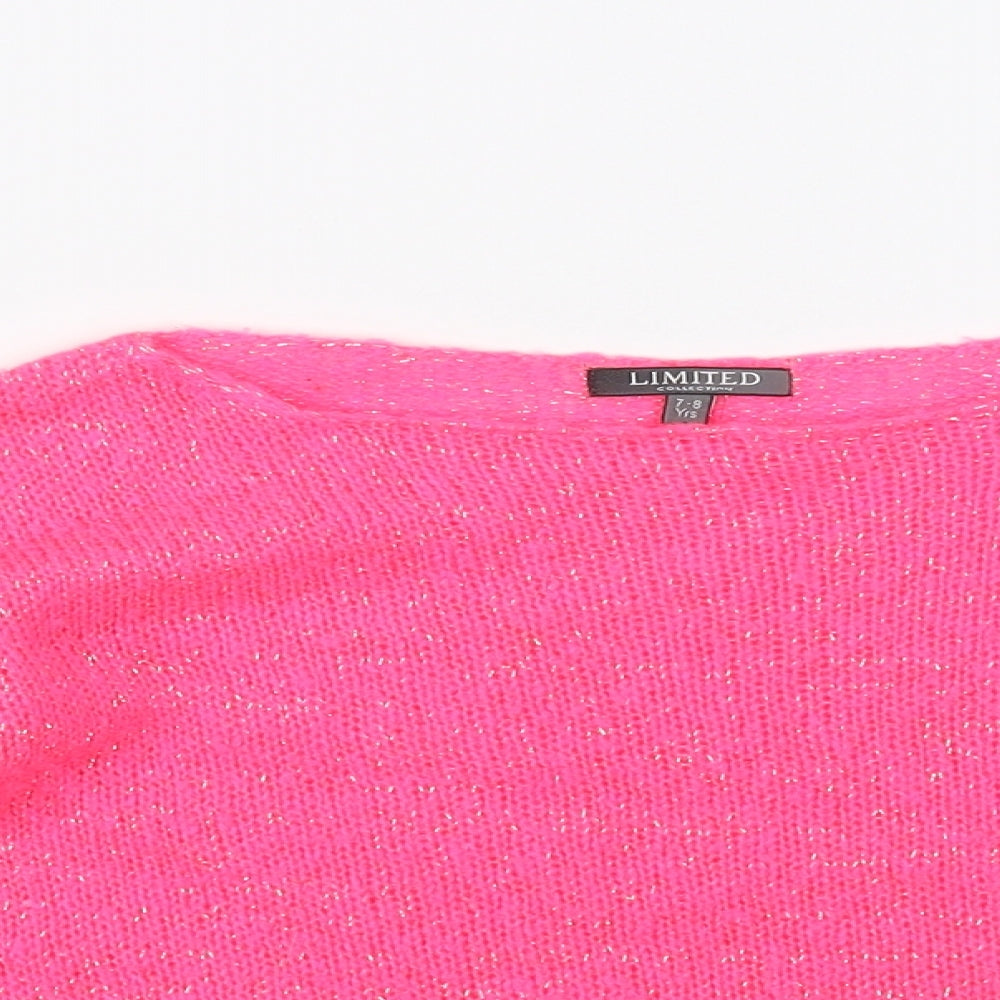 Limited Girls Pink   Pullover Jumper Size 7 Years