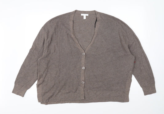 H&M Womens Brown   Cardigan Jumper Size M