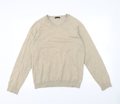 Additional front view of Cedarwood State men’s beige pullover sweatshirt, size M