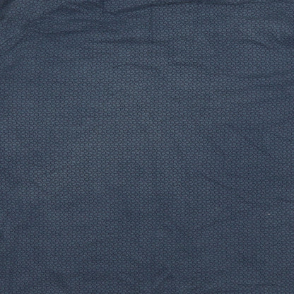 Brand and care label for different women’s blue jumper, size XS