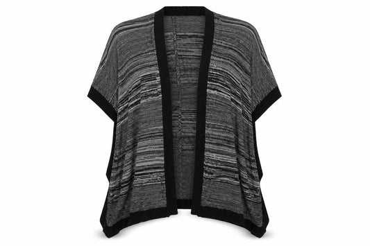 Front view of Warehouse women’s grey jacket poncho one size - poncho/shawl