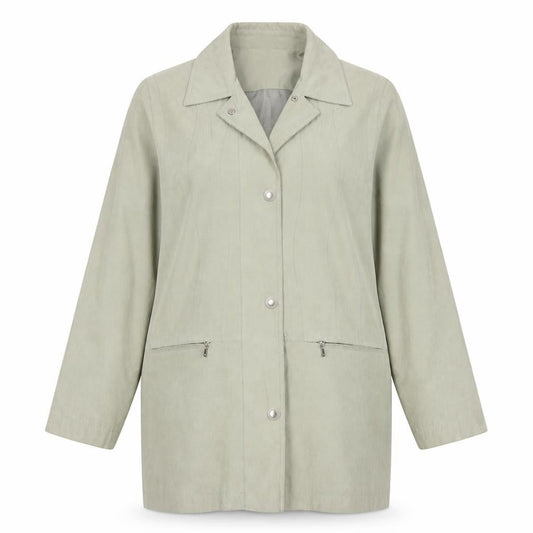 Front view of Klass women’s green jacket coat, size UK 10