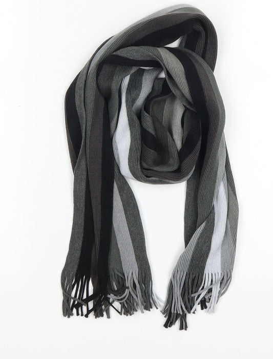 Preworn Unisex Black Striped  Scarf  One Size