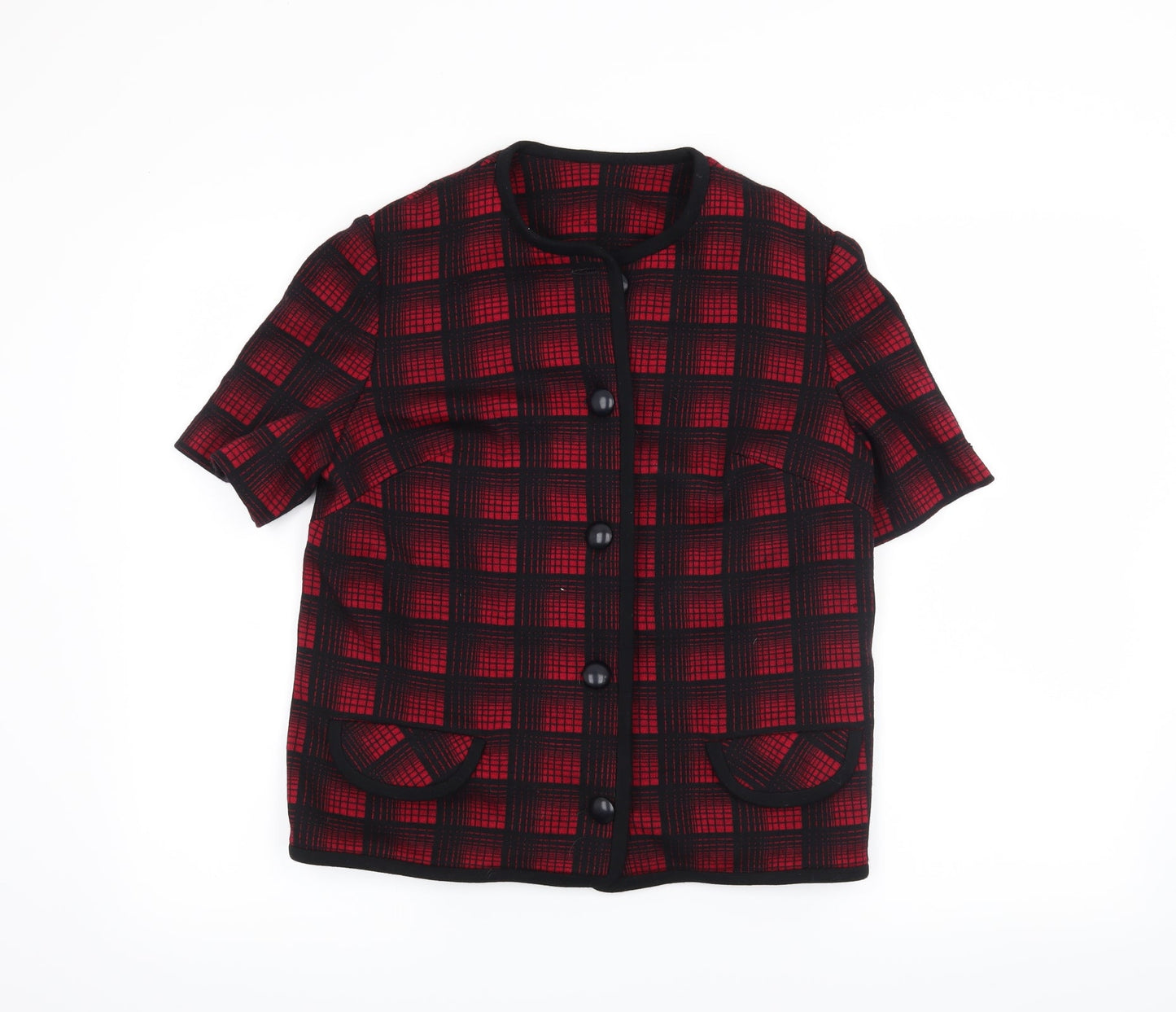 Preworn Womens Red Check  Basic Button-Up Size 14