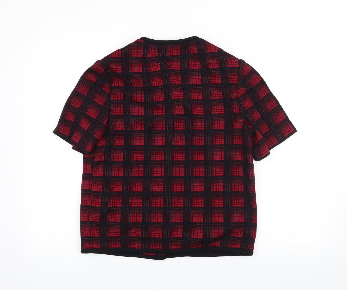 Preworn Womens Red Check  Basic Button-Up Size 14