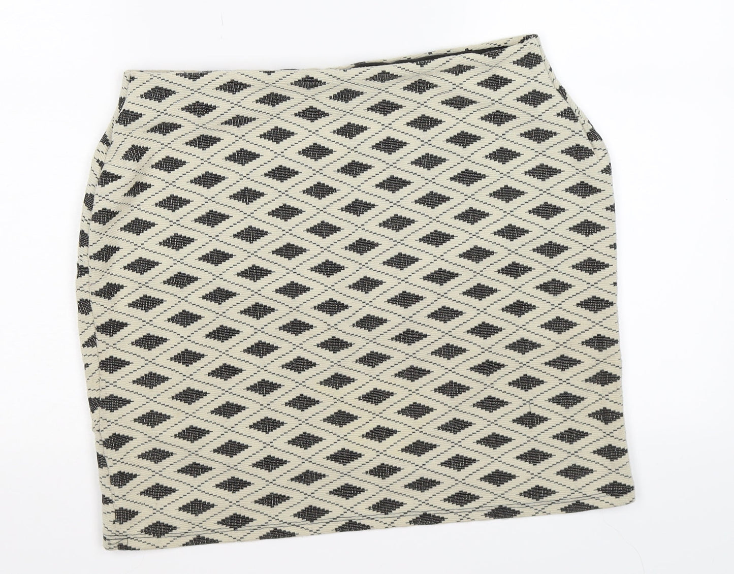 Preworn Womens Beige Geometric  Bandage Skirt Size M