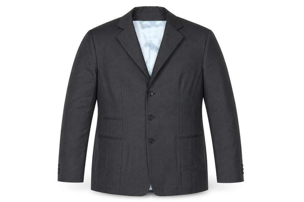 Preworn Mens Grey Striped  Jacket Suit Jacket Size 46