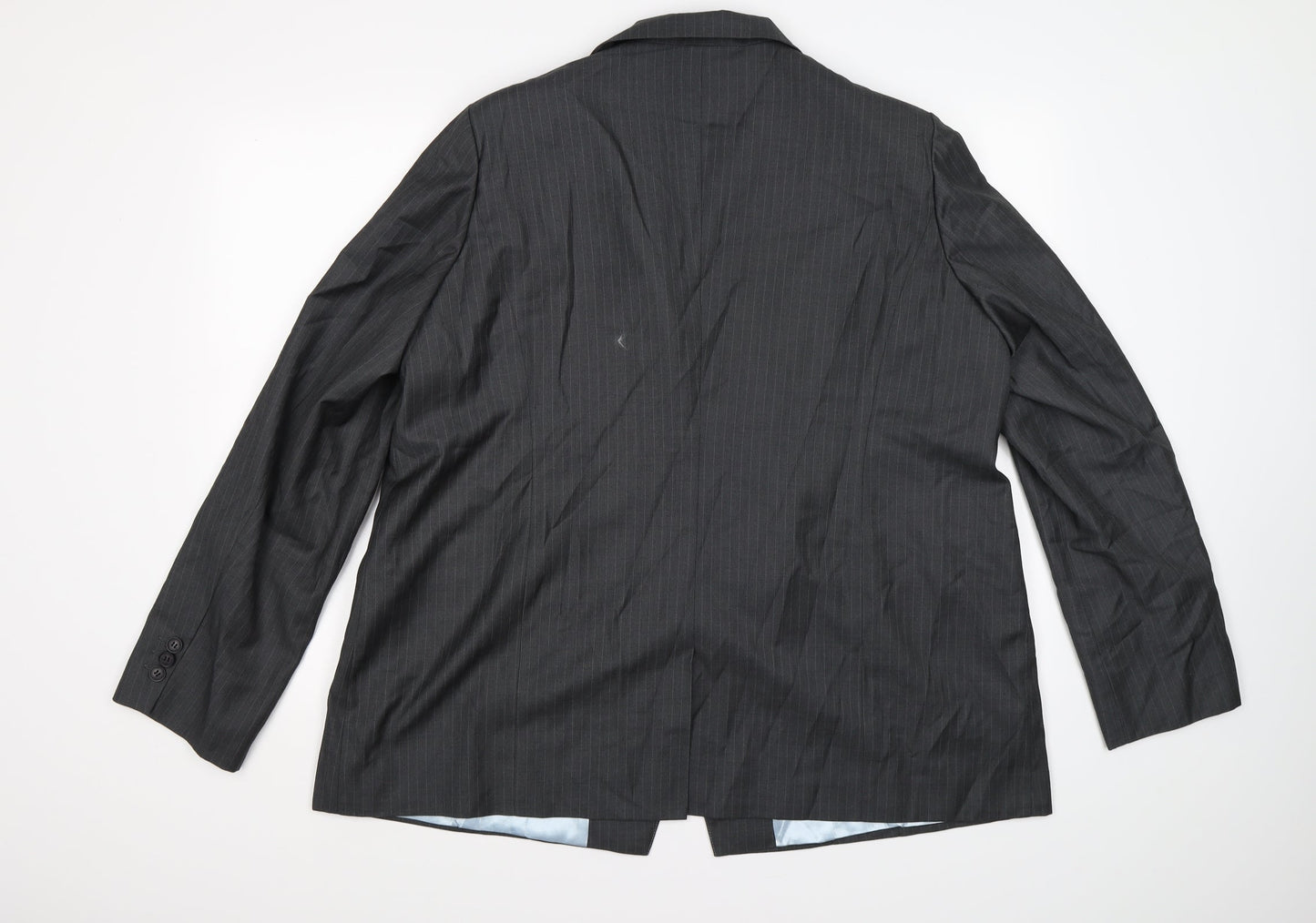 Preworn Mens Grey Striped  Jacket Suit Jacket Size 46