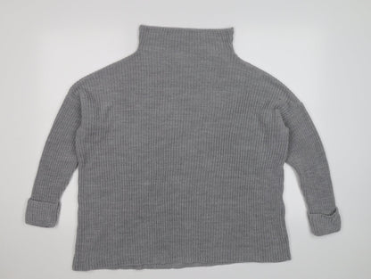 Front view of Next women’s grey knit jumper, size M, - oversized