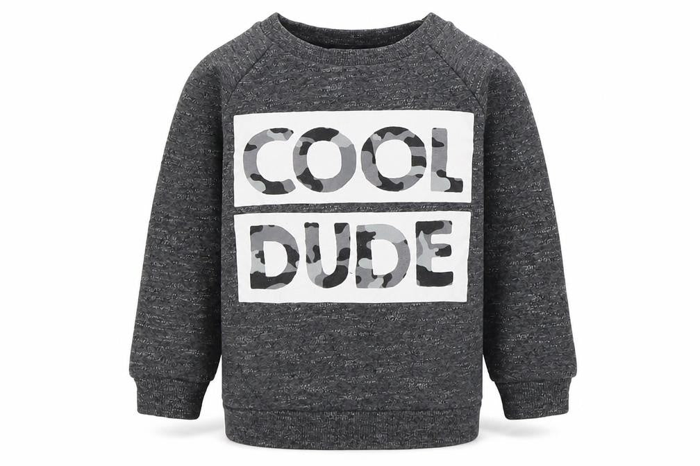 Primark Boys Grey  Jersey Pullover Jumper Size 9-12 Months  - cool dude