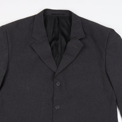 Close-up detail of F&F men’s grey jacket suit jacket, size 42