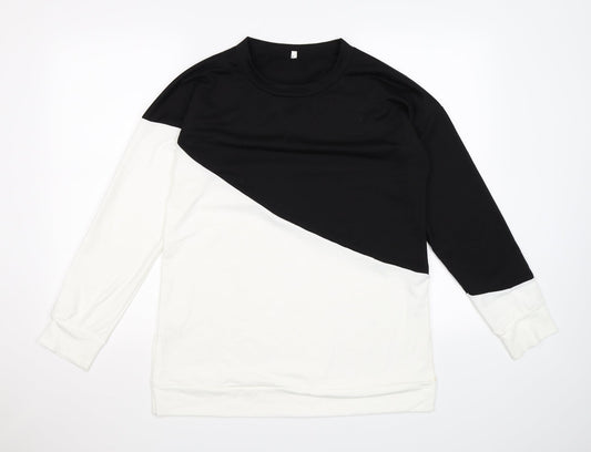 Preworn Womens Black Colourblock  Pullover Sweatshirt Size L