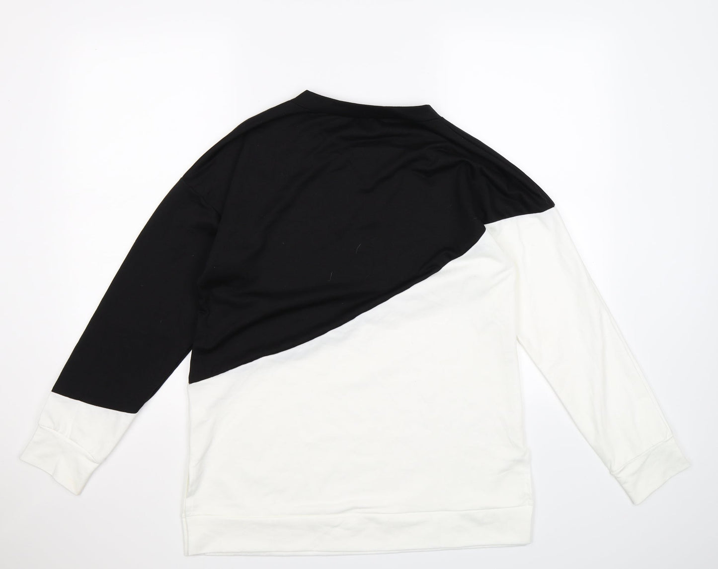 Preworn Womens Black Colourblock  Pullover Sweatshirt Size L