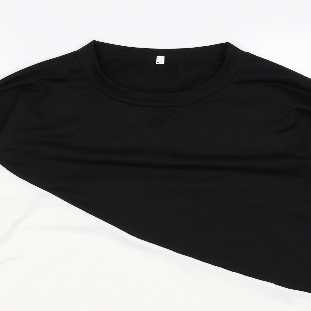 Preworn Womens Black Colourblock  Pullover Sweatshirt Size L