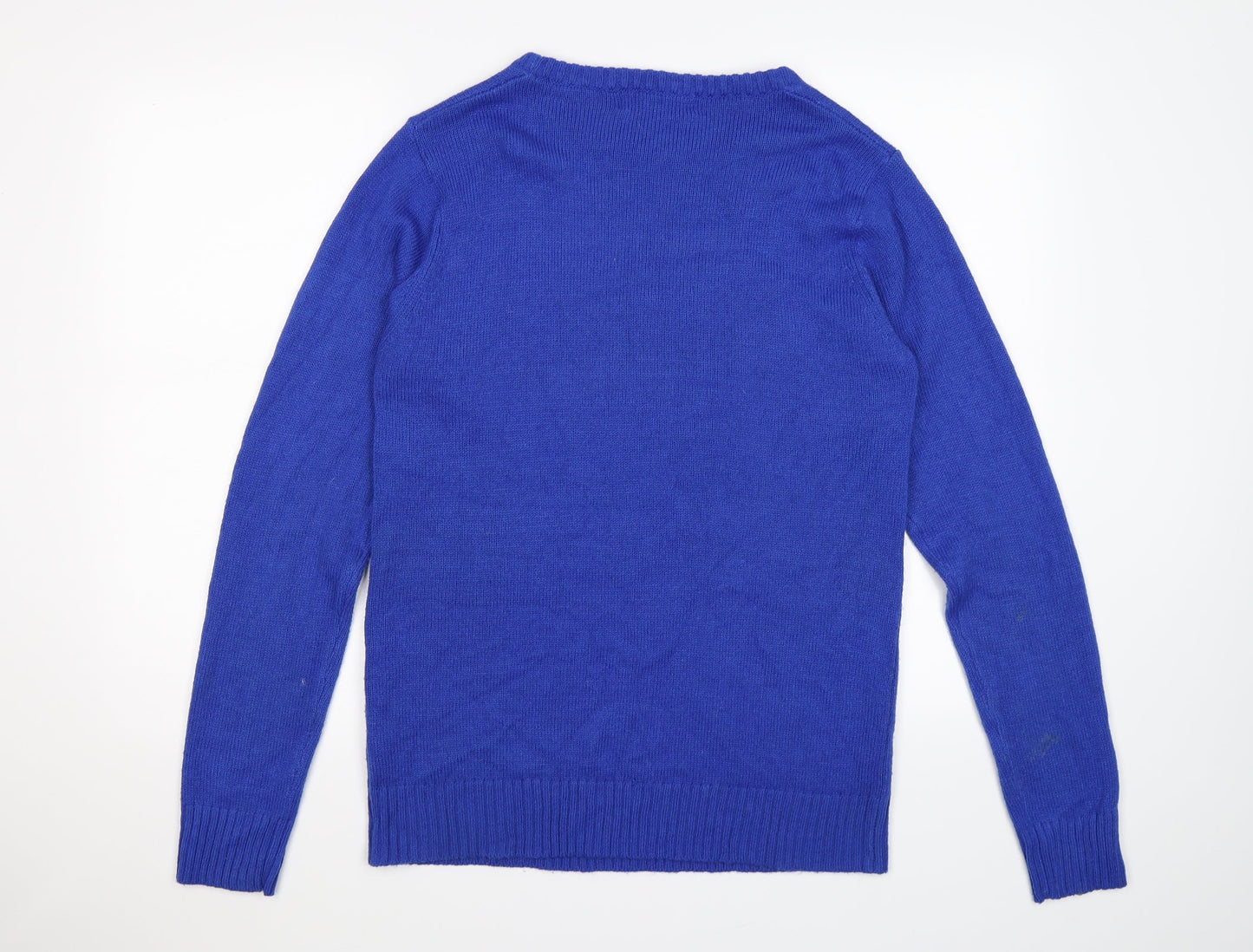 Premier Mens Blue Polka Dot Knit Pullover Jumper Size M  - penguin