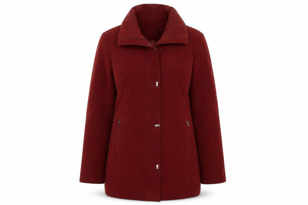 Gray & Osbourn Womens Red  Satin Puffer Jacket Coat Size 12