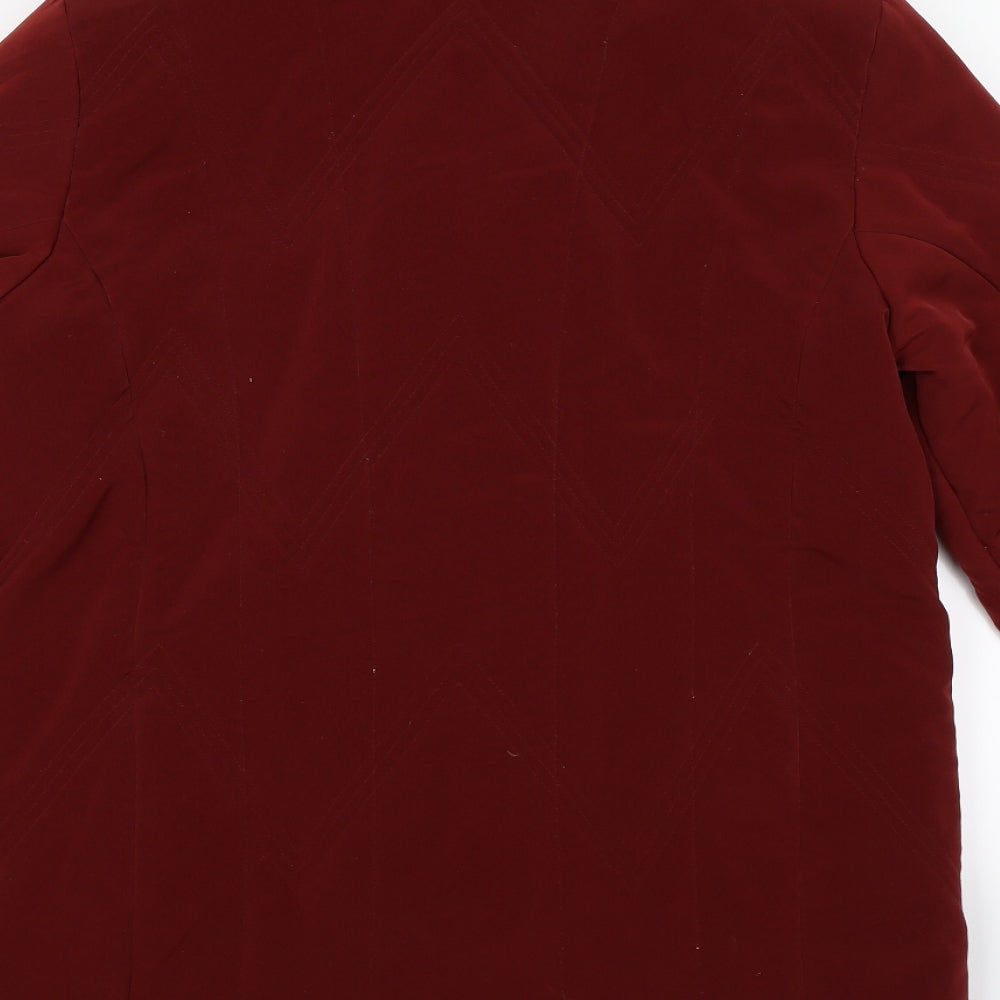 Gray & Osbourn Womens Red  Satin Puffer Jacket Coat Size 12