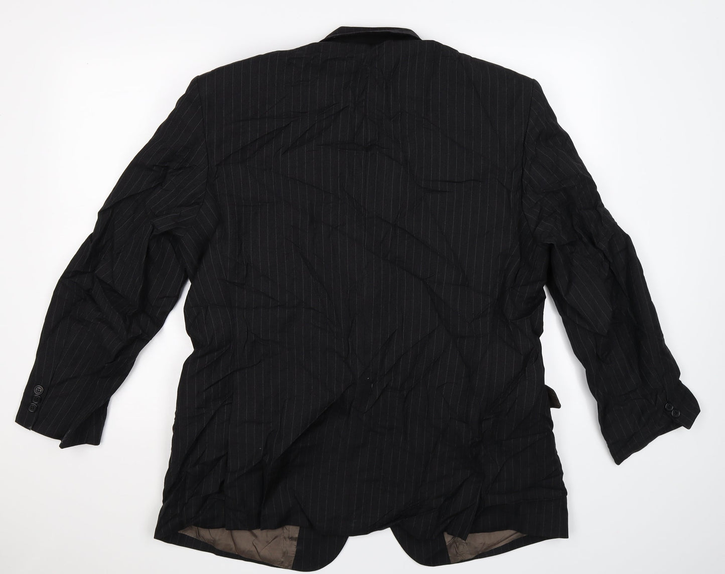 Marks and Spencer Mens Black Striped  Jacket Suit Jacket Size 44
