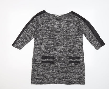 Additional front view of Miss Selfridge women’s grey knit jumper, size UK 10