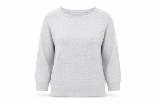Front view of Per Una women’s grey jumper, size UK 10