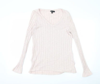 Additional front view of Topshop women’s pink jumper, size UK 10